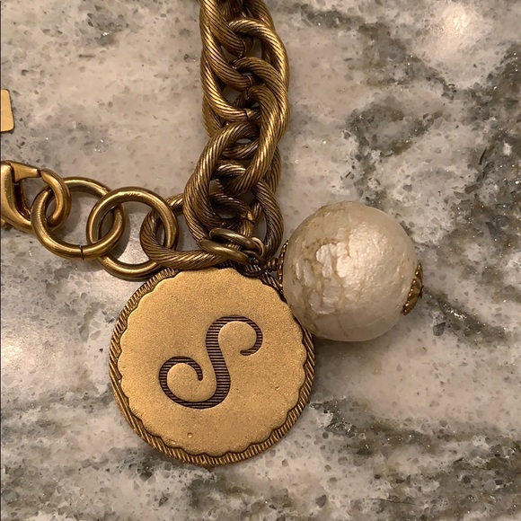 John Wind cotton pearl initial gold bracelet-S - Picture 2 of 4